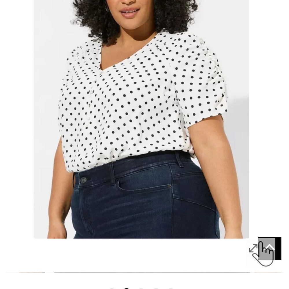 Torrid White Polkadot Harper Georgette Size 5
